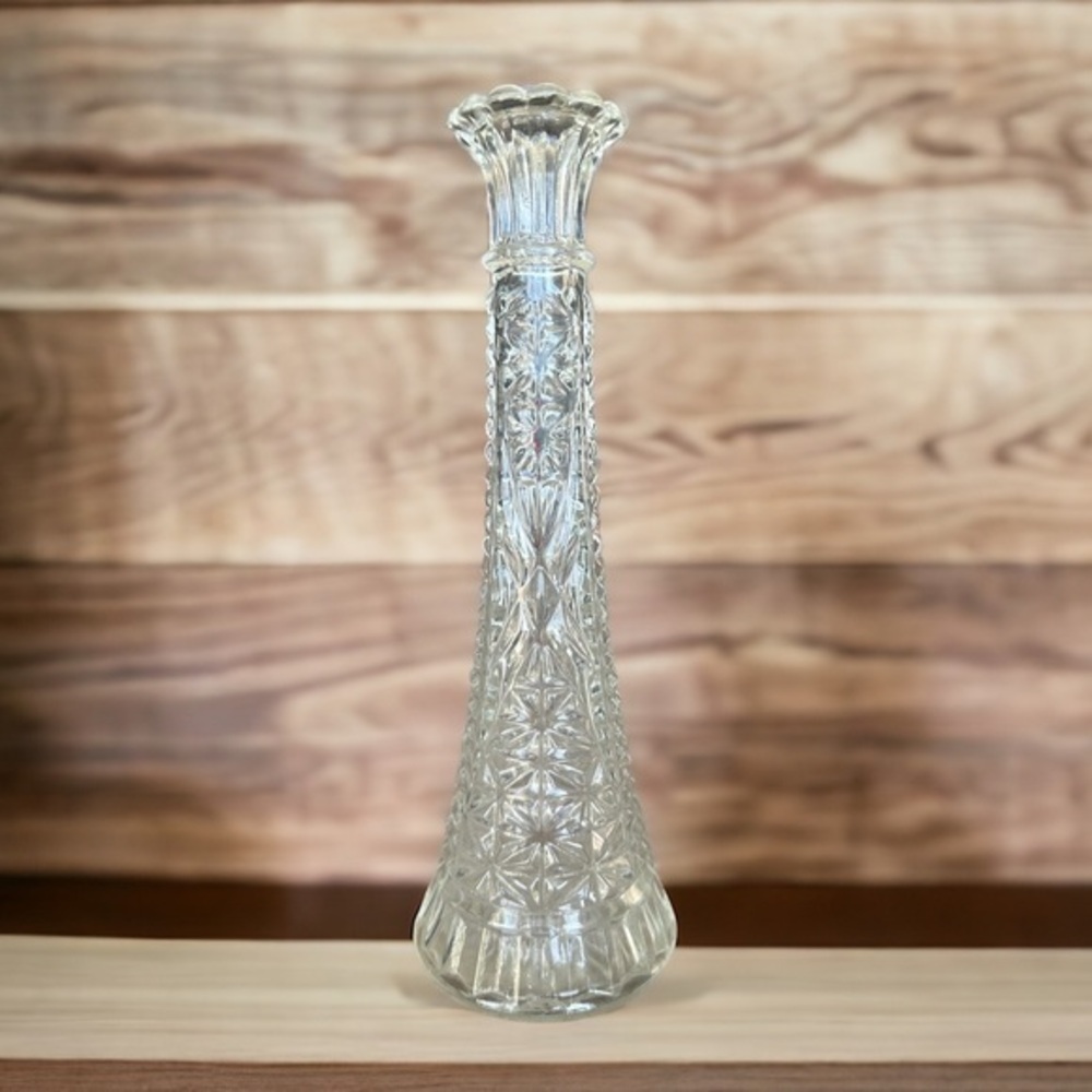 Anchor Hocking Stars & Bars Bud Vase Clear Glass
